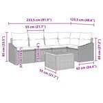 vidaXL Ensemble de canapé de jardin avec coussin 6 Pièces Gris Poly rotin