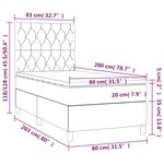 vidaXL Sommier à lattes de lit avec matelas Gris foncé 80x200 cm Tissu