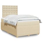 vidaXL Sommier à lattes de lit avec matelas crème 120x190 cm tissu