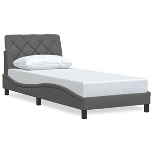 vidaXL Cadre de lit sans matelas gris foncé 90x200 cm tissu