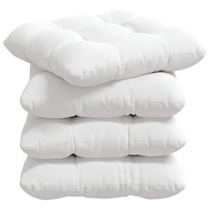vidaXL Coussins de siège 4 Pièces Blanc 40 x 40 x 12 cm tissu
