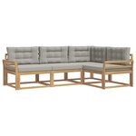 vidaXL Ensemble de canapés d'extérieur 3 pc Blanc et gris clair