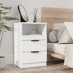 vidaXL Table de chevet Blanc Bois d'ingénierie