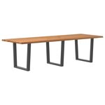 vidaXL Table à manger avec bord naturel 280x100x74cm bois massif chêne