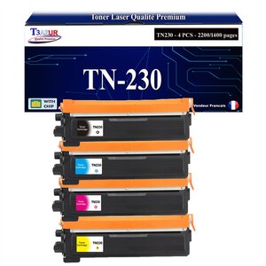 T3AZUR - 4x Toners compatibles avec Brother TN230 pour Brother HL-3040CN HL-3045CN HL-3070CW HL-3075CW DCP-9010CN MFC-9120CN MFC-9125CN MFC-9320CW MFC-9325CW