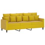 vidaXL Ensemble de canapés 3 Pièces avec coussins Jaune Velours