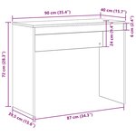 vidaXL Bureau vieux bois 90x40x72 cm bois d'ingénierie