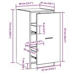 vidaXL Armoire de pharmacie Chêne noir 40x41x77 5 cm Bois d'ingénierie