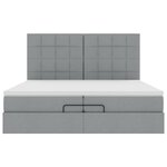 VidaXL Cadre de lit ottoman et matelas gris clair 200x200cm tissu