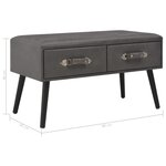vidaXL Banc avec tiroirs 80 cm Gris Similicuir