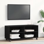 Meuble TV vidaXL Noir 90x35x35 cm en bois d'ingénierie