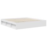 vidaXL Cadre de lit Blanc 200 x 200 cm Bois de pin massif
