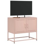 vidaXL Meuble TV rose 68 5x39x60 5 cm acier