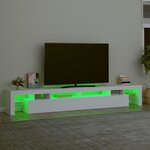 vidaXL Meuble TV avec lumières LED Blanc 260x36 5x40 cm