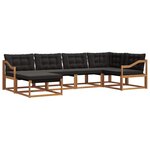 vidaXL Ensemble de canapés d'extérieur 6 pc Naturel et Noir