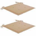 vidaXL Chaise à bascule avec coussin beige Bois de teck solide