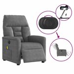 vidaXL Fauteuil inclinable de massage électrique gris foncé