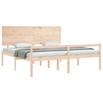 vidaXL Lit pour personne âgée et tête de lit 200x200 cm bois massif