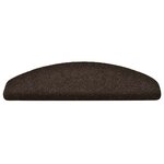 vidaXL Tapis d'escalier autocollants 20 pièces 65 x 21 x 4 cm Marron foncé Demi-rond Grand