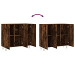 vidaXL Buffet chêne fumé 90x34x80 cm bois d'ingénierie