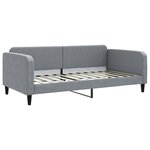 vidaXL Lit de jour avec gigogne et tiroirs gris clair 100x200 cm tissu