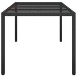 vidaXL Table de jardin pour repas Noir 190 x 90 x 75 cm Poly rotin