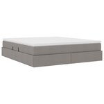vidaXL Lit avec rangement et matelas Taupe 160 x 200 cm Polyester