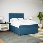 vidaXL Sommier à lattes de lit et matelas bleu 160x200 cm velours