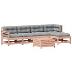 vidaXL Salon de jardin 6 Pièces avec coussins bois massif Douglas