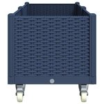 vidaXL Jardinière à roulettes bleu gris 160x50x54 cm PP
