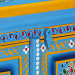 vidaXL Buffet Bois massif de manguier Peinture manuelle turquoise