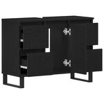 Meuble sous lavabo vidaXL Noir Chêne 80x33x60 cm Bois d'ingénierie