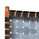 vidaXL Chaise pliable bandes croisées noir cuir véritable