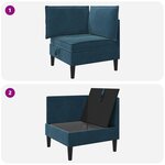 vidaXL Sofa avec rangement Bleu Velours