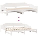 vidaXL Lit de jour et lit gigogne sans matelas 90x190 cm bois massif