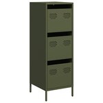 vidaXL Buffet vert olive 39x35x103 5 cm acier