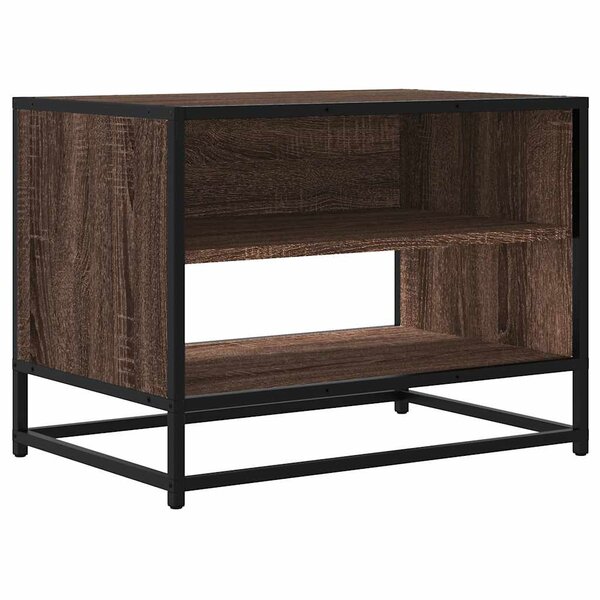 vidaXL Meuble TV chêne marron 61x40x46 cm bois d'ingénierie et métal