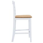 Set table et 4 chaises de bar en bois coloris blanc