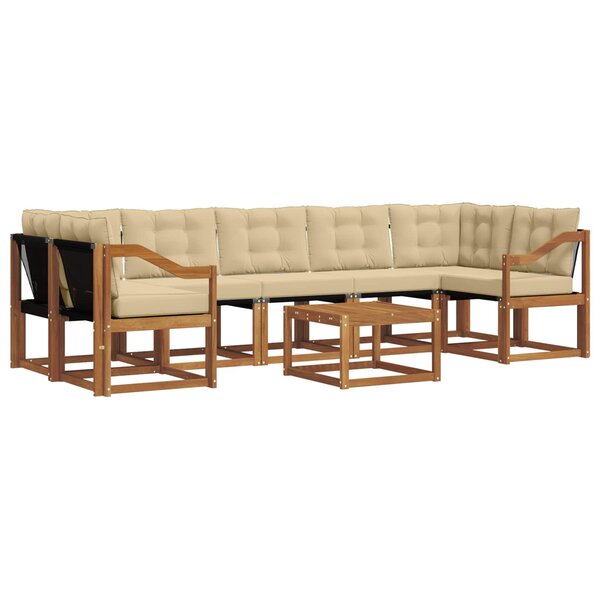 vidaXL Ensemble de canapés d'extérieur 8 pc Naturel et Beige