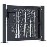 vidaXL Portail de jardin anthracite 105x80 cm acier design de bambou