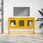 vidaXL Meuble TV jaune moutarde 100 5x39x60 5 cm acier laminé à froid