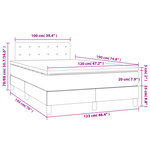 vidaXL Sommier à lattes de lit matelas et LED crème 120x190 cm tissu