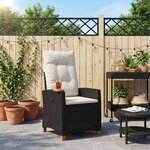 vidaXL Chaise inclinable avec plateau à thé 62 x 64 x 112 cm polyrotin