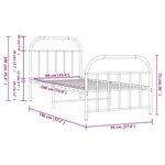 vidaXL Cadre de lit métal sans matelas avec pied de lit noir 90x190 cm