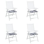 vidaXL Coussins de chaise de jardin 4 Pièces carreaux gris 40x40x3 cm