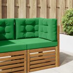 vidaXL Coussin de canapé d'extérieur 3 Pièces Vert Polyester