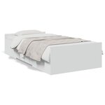 vidaXL Cadre de lit avec tiroirs blanc 90x200 cm bois d'ingénierie
