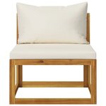 vidaXL Salon de jardin 11 Pièces avec coussin Crème Bois d'acacia solide
