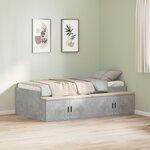 vidaXL Cadre de lit de rangement Gris béton 75x190 cm