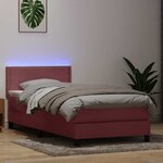vidaXL Sommier à lattes de lit avec matelas rose 80x220 cm velours